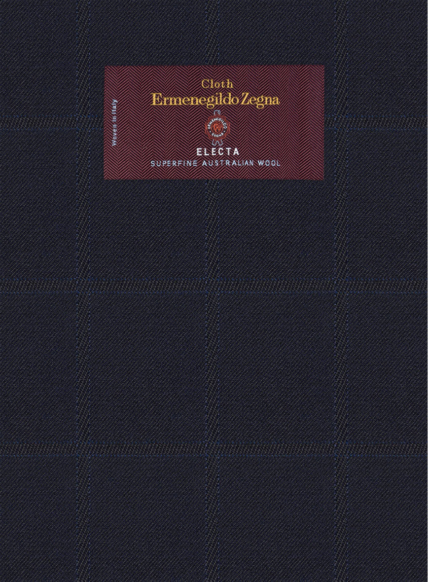 Lanificio Zegna Electa Corta Blue Checks Wool Jacket - StudioSuits