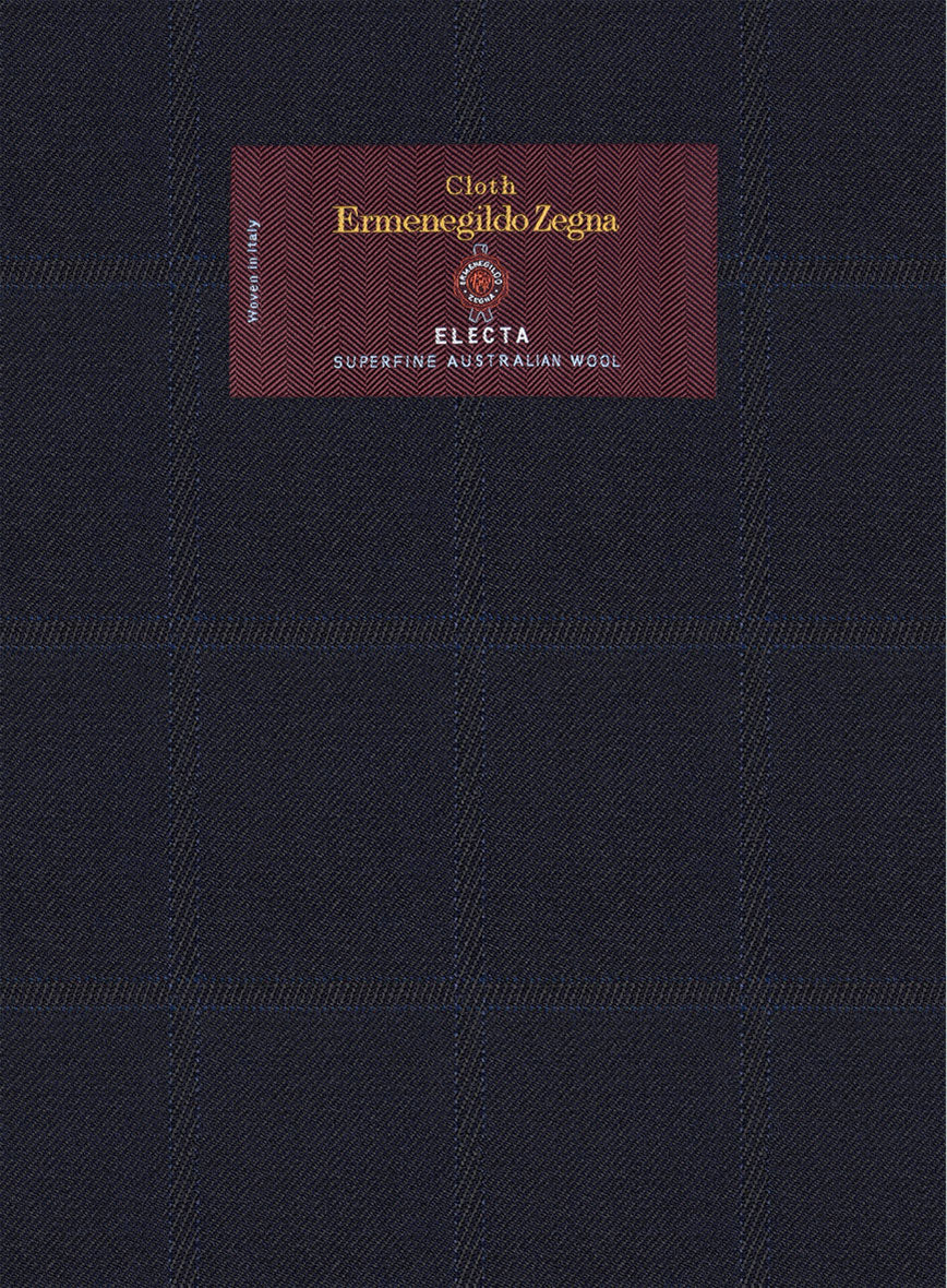 Lanificio Zegna Electa Corta Blue Checks Wool Suit - StudioSuits