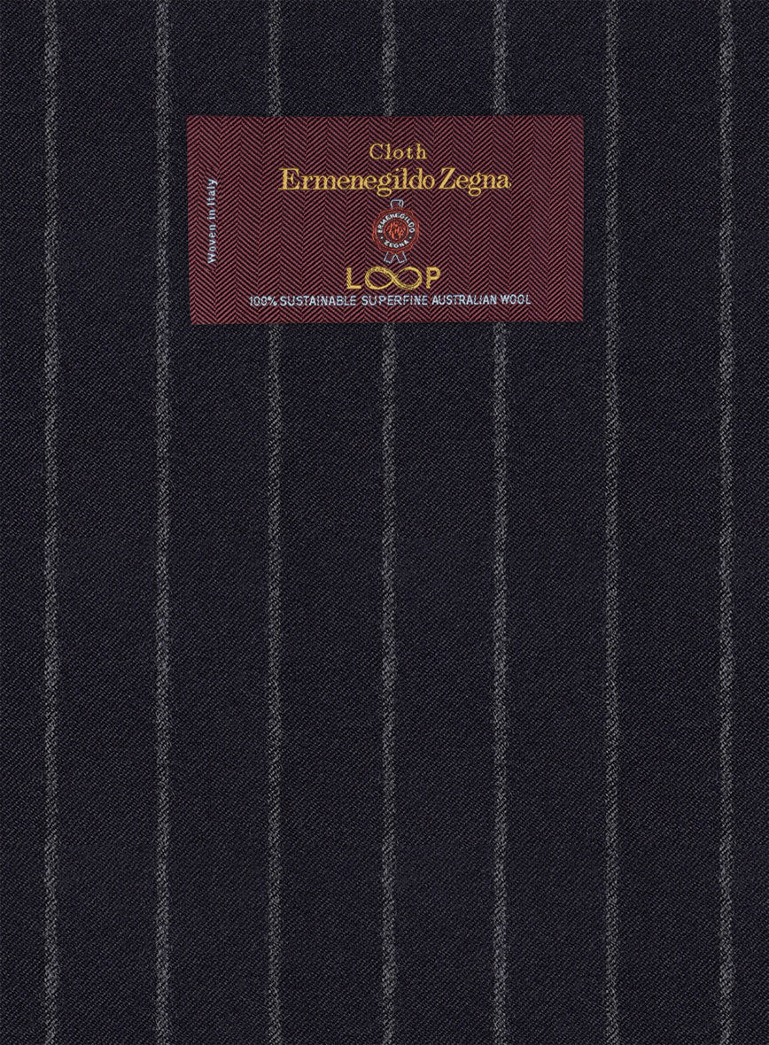 Lanificio Zegna Loop Adana Blue Stripe Wool Jacket - StudioSuits