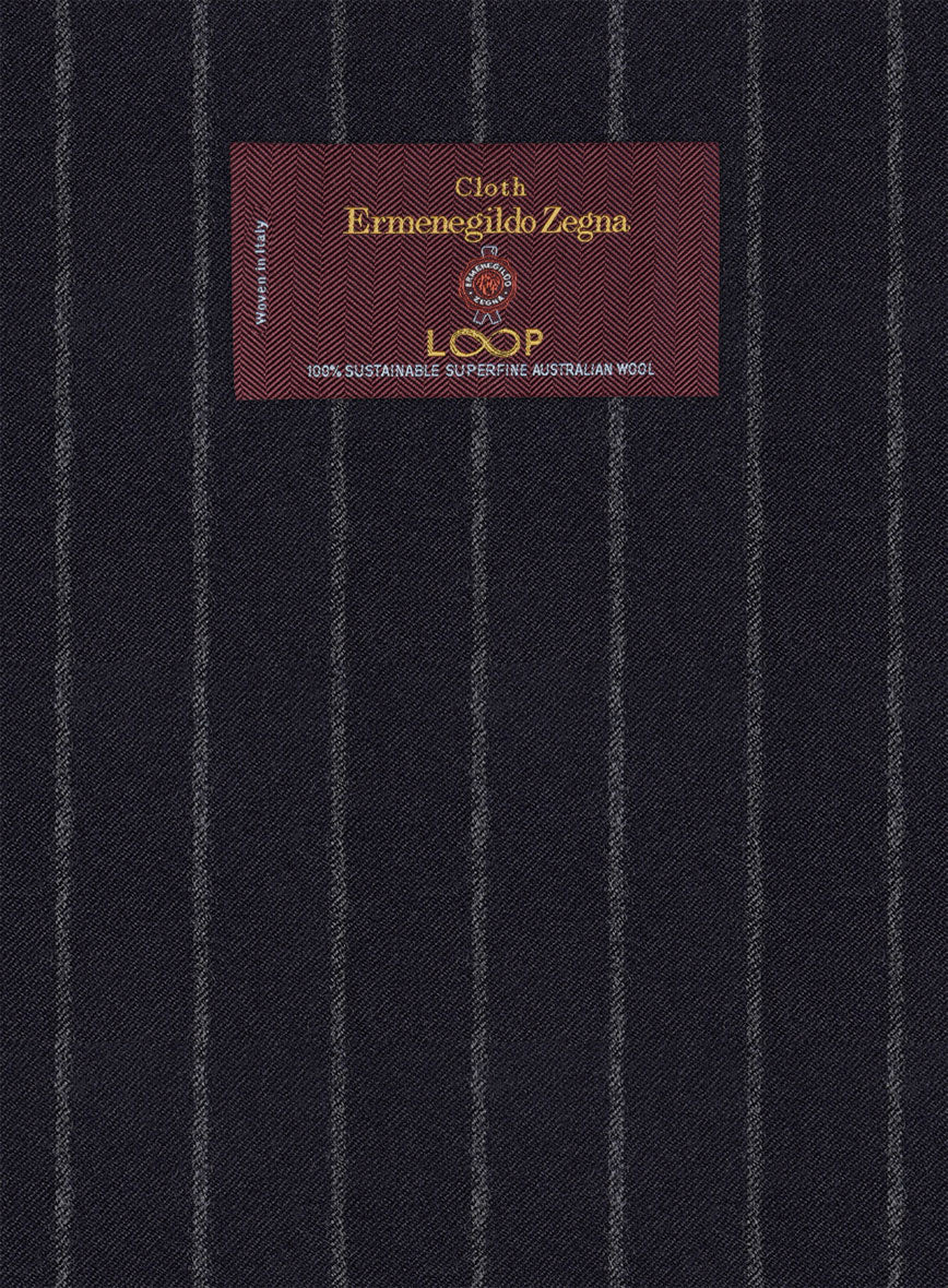 Lanificio Zegna Loop Adana Blue Stripe Wool Suit - StudioSuits