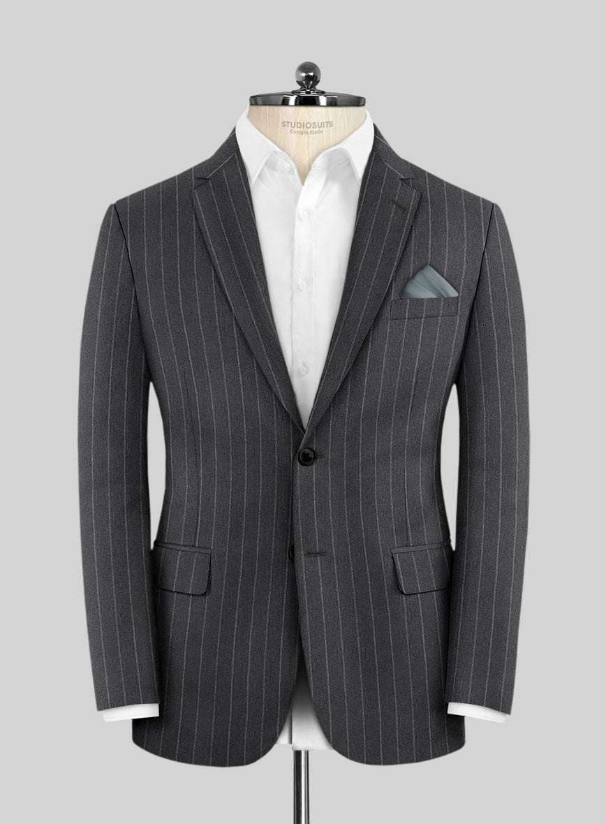 Lanificio Zegna Loop Adana Gray Stripe Wool Suit - StudioSuits