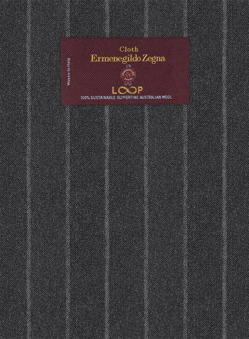 Lanificio Zegna Loop Adana Gray Stripe Wool Suit - StudioSuits