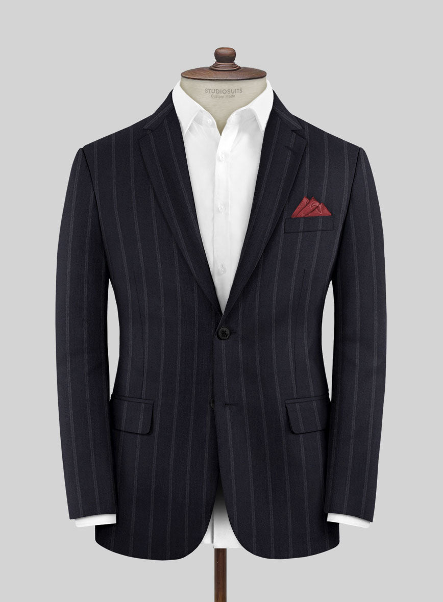 Lanificio Zegna Loop Dovana Blue Stripe Wool Jacket - StudioSuits