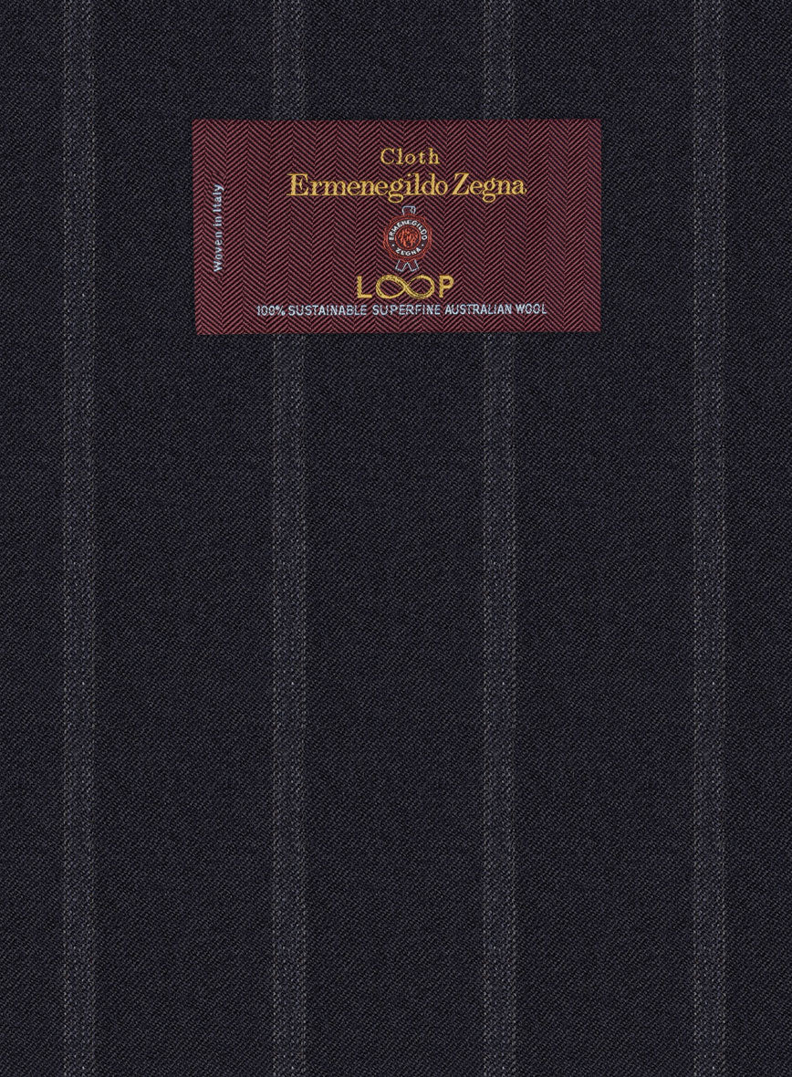 Lanificio Zegna Loop Dovana Blue Stripe Wool Suit - StudioSuits
