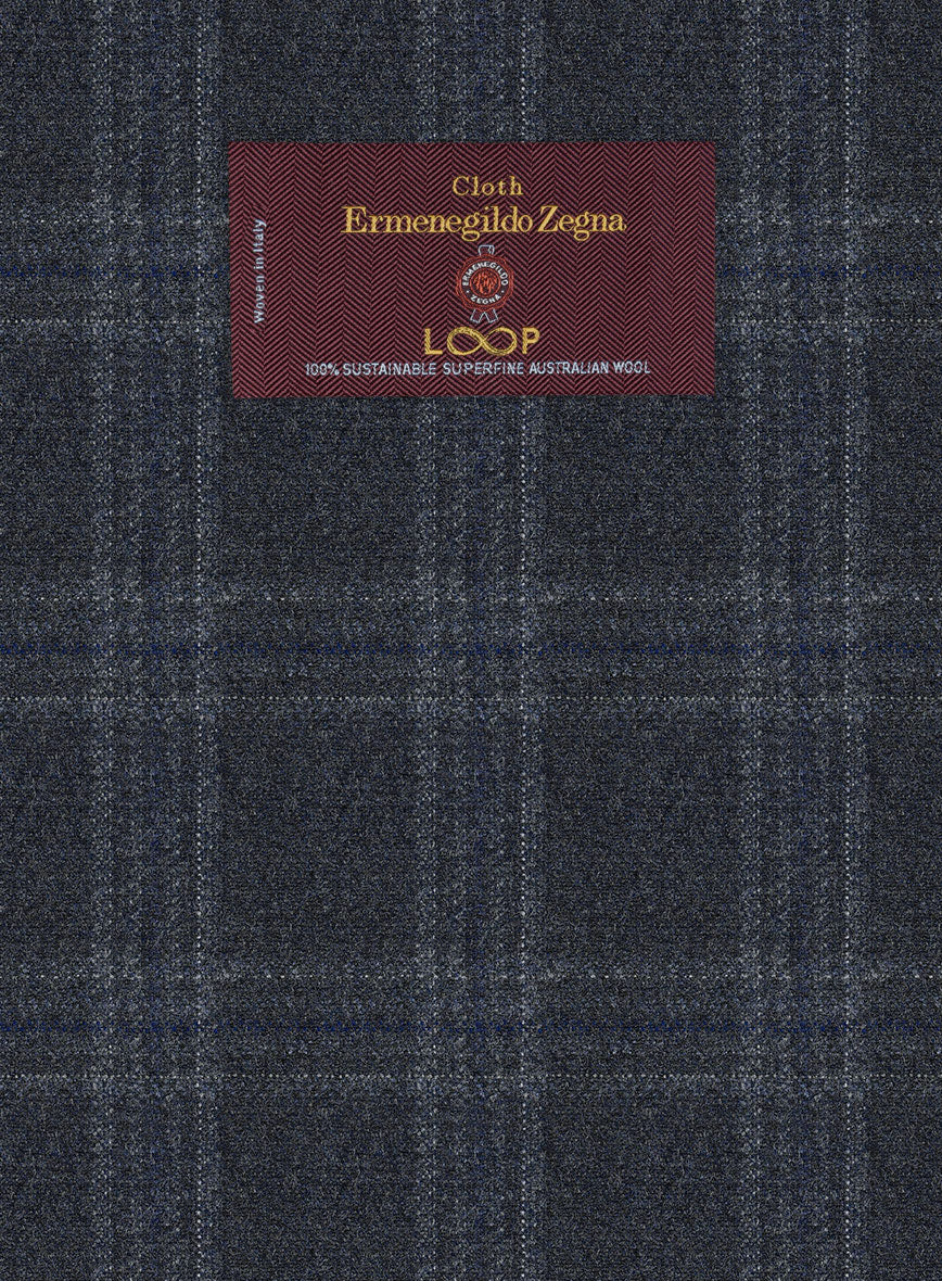 Lanificio Zegna Loop Verone Blue Checks Wool Jacket - StudioSuits