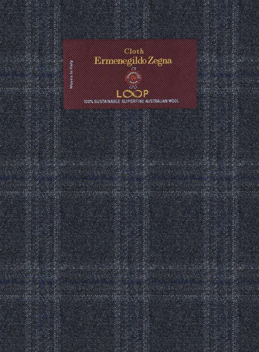 Lanificio Zegna Loop Verone Blue Checks Wool Suit - StudioSuits