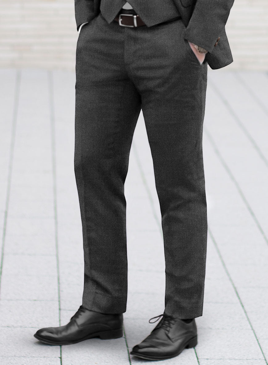 Lanificio Zegna Trofeo Dark Gray Wool Pants - StudioSuits