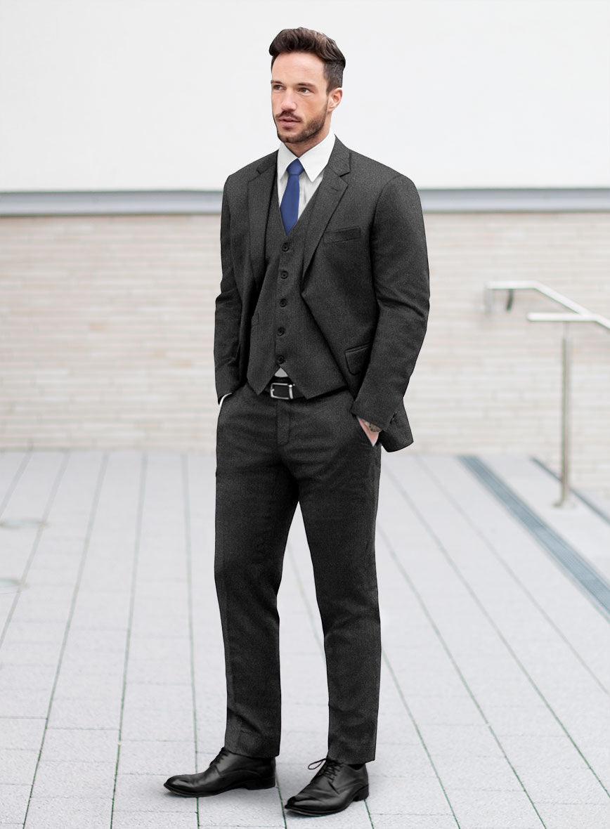 Lanificio Zegna Trofeo Dark Gray Wool Suit – StudioSuits