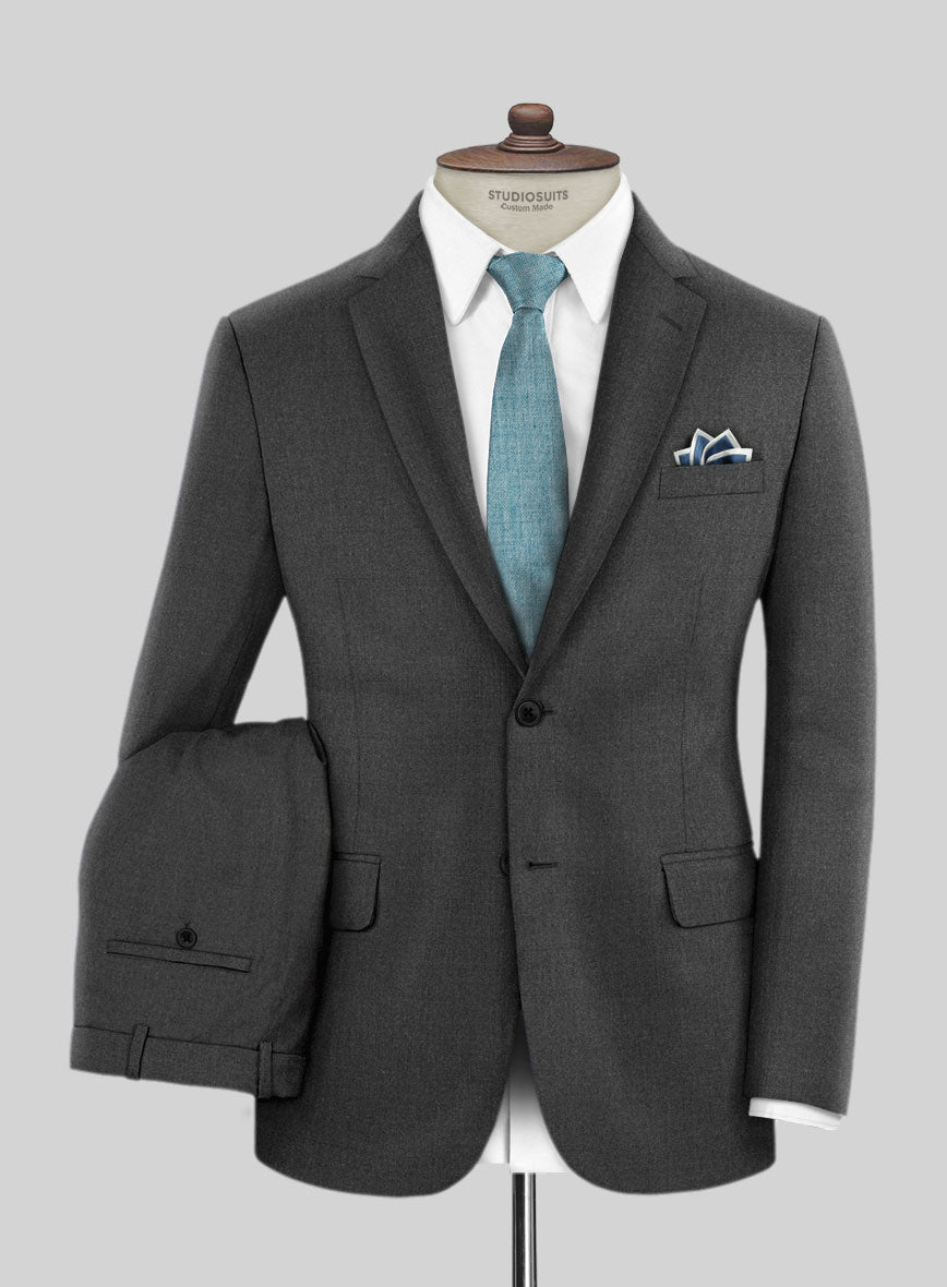 Lanificio Zegna Trofeo Dark Gray Wool Suit - StudioSuits