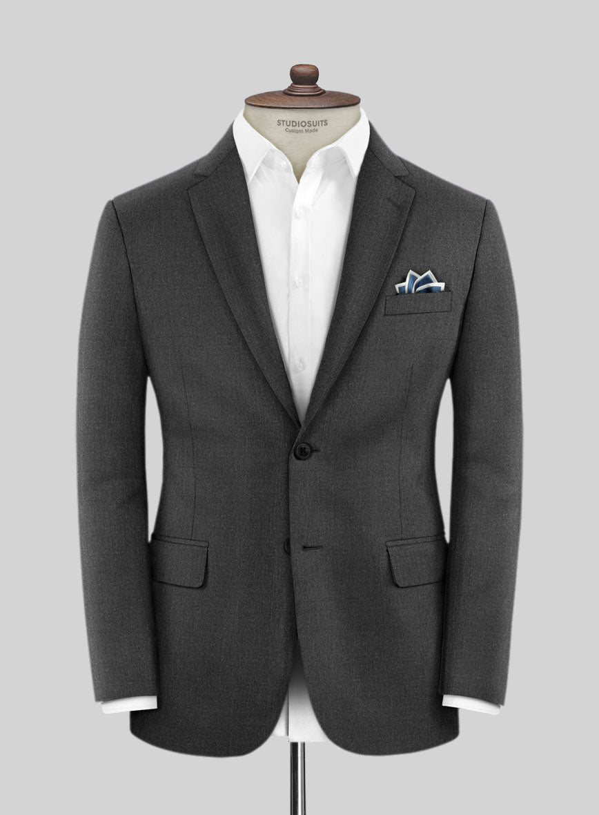 Lanificio Zegna Trofeo Dark Gray Wool Suit - StudioSuits