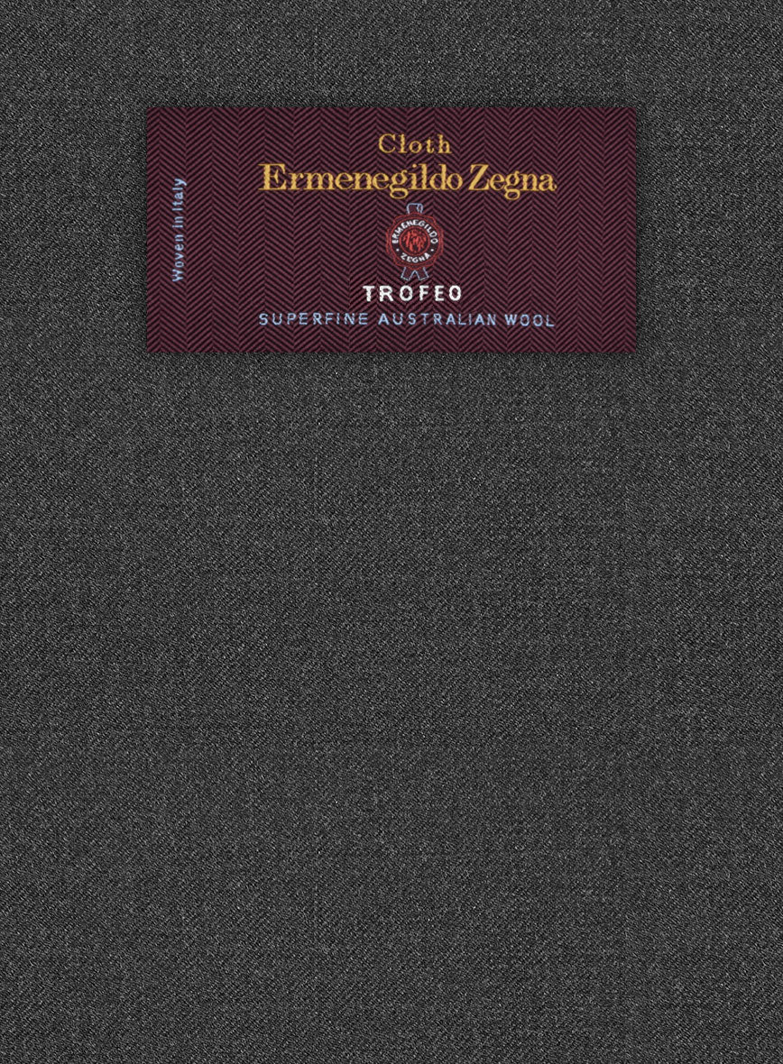 Lanificio Zegna Trofeo Dark Gray Wool Suit - StudioSuits
