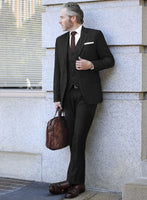 Lanificio Zegna Traveller Adiel Black Stripe Wool Suit - StudioSuits