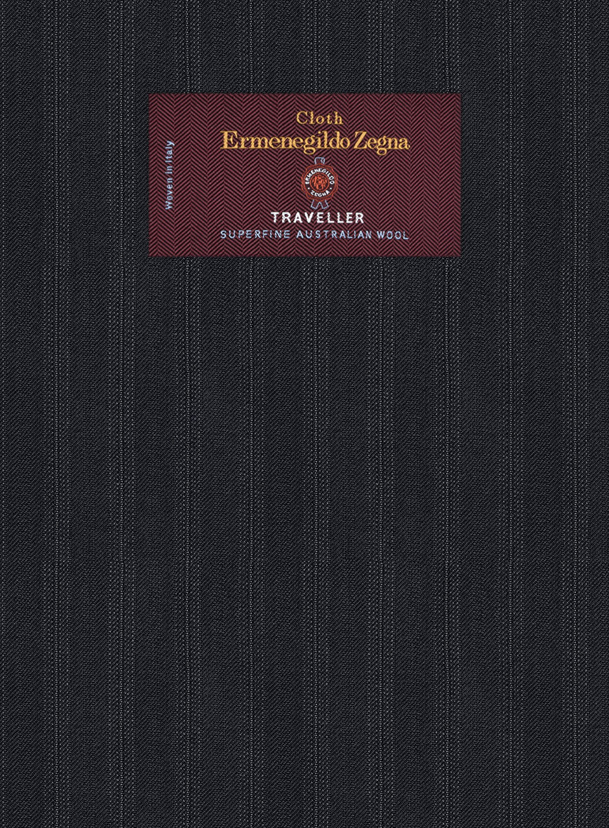 Lanificio Zegna Traveller Jaspal Blue Stripe Wool Jacket - StudioSuits