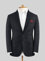 Lanificio Zegna Traveller Jaspal Blue Stripe Wool Suit - StudioSuits