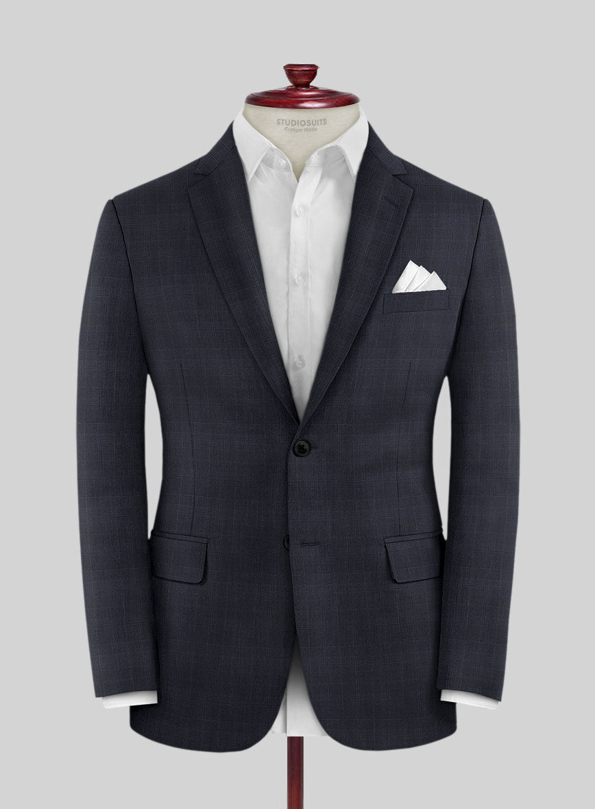 Lanificio Zegna Traveller Mence Blue Checks Wool Jacket - StudioSuits