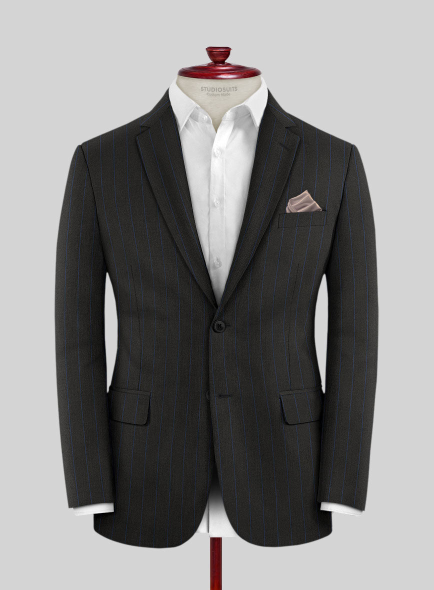 Lanificio Zegna Traveller Renar Black Stripe Wool Jacket - StudioSuits