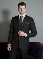 Lanificio Zegna Traveller Renar Black Stripe Wool Suit - StudioSuits