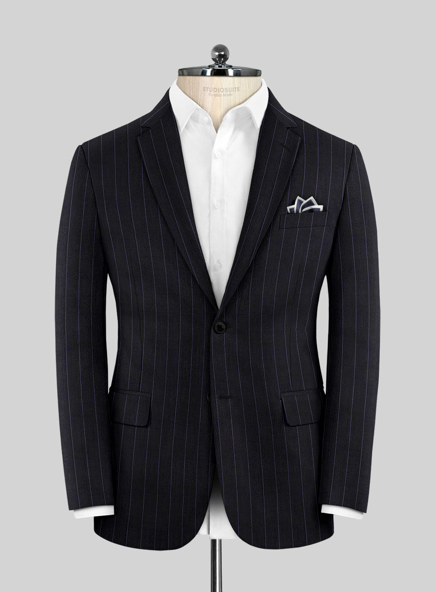 Lanificio Zegna Traveller Renar Blue Stripe Wool Suit - StudioSuits
