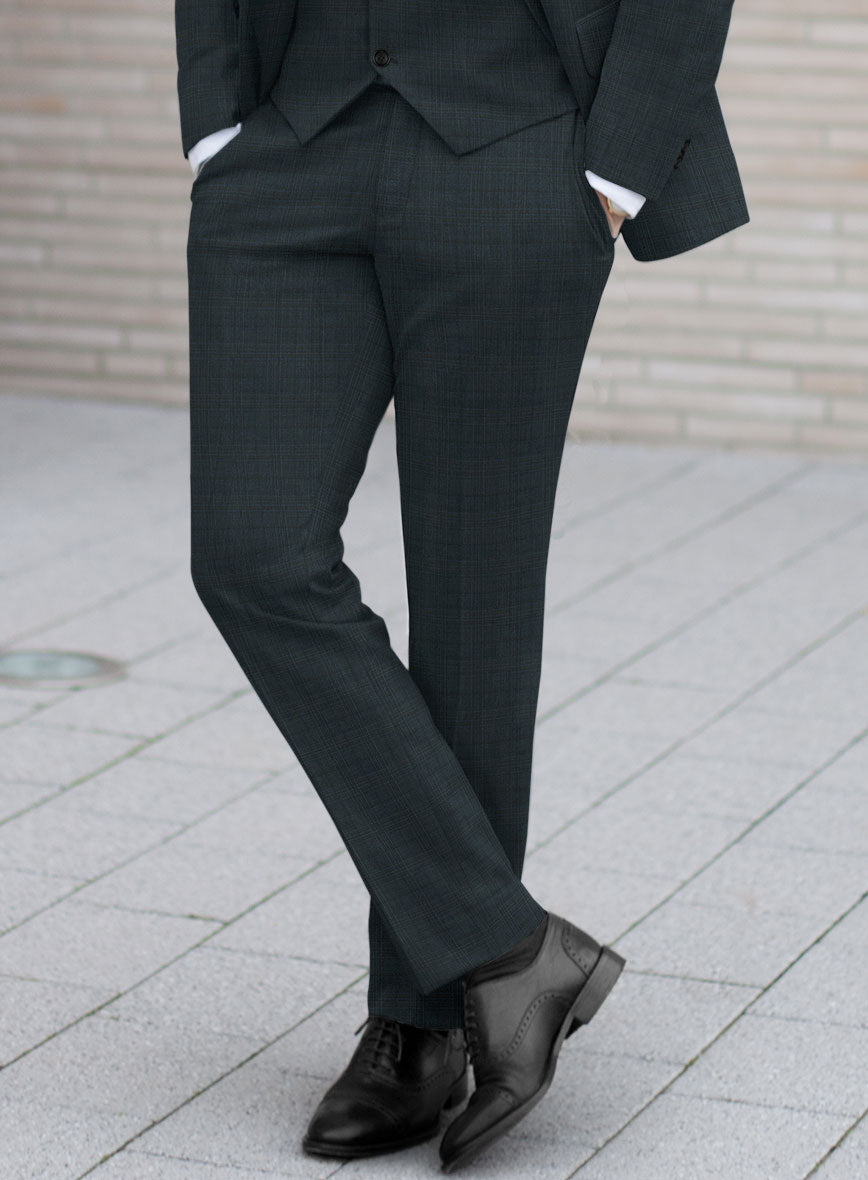 Lanificio Zegna Traveller Tirno Dark Blue Checks Wool Suit Lanificio Zegna Traveller Tirno Dark Blue Checks Wool Suit