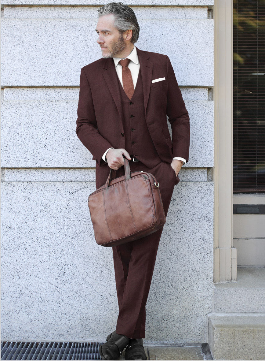 Lanificio Zegna Traveller Wine Wool Suit - StudioSuits