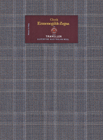 Lanificio Zegna Traveller Valen Blue Checks Wool Jacket - StudioSuits