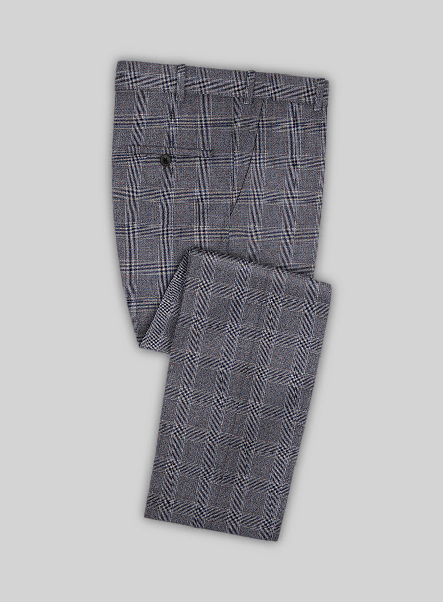 Lanificio Zegna Traveller Valen Blue Checks Wool Suit - StudioSuits