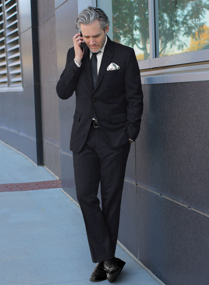 Lanificio Zegna Traveller Sarcos Blue Checks Wool Suit - StudioSuits