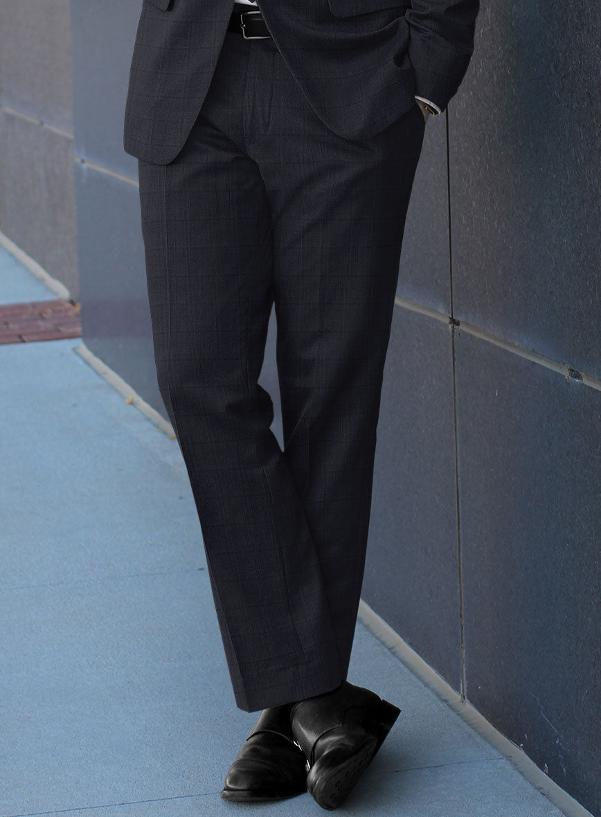 Lanificio Zegna Traveller Sarcos Blue Checks Wool Suit - StudioSuits