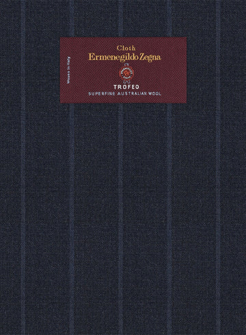 Lanificio Zegna Trofeo Alado Blue Stripe Wool Jacket - StudioSuits