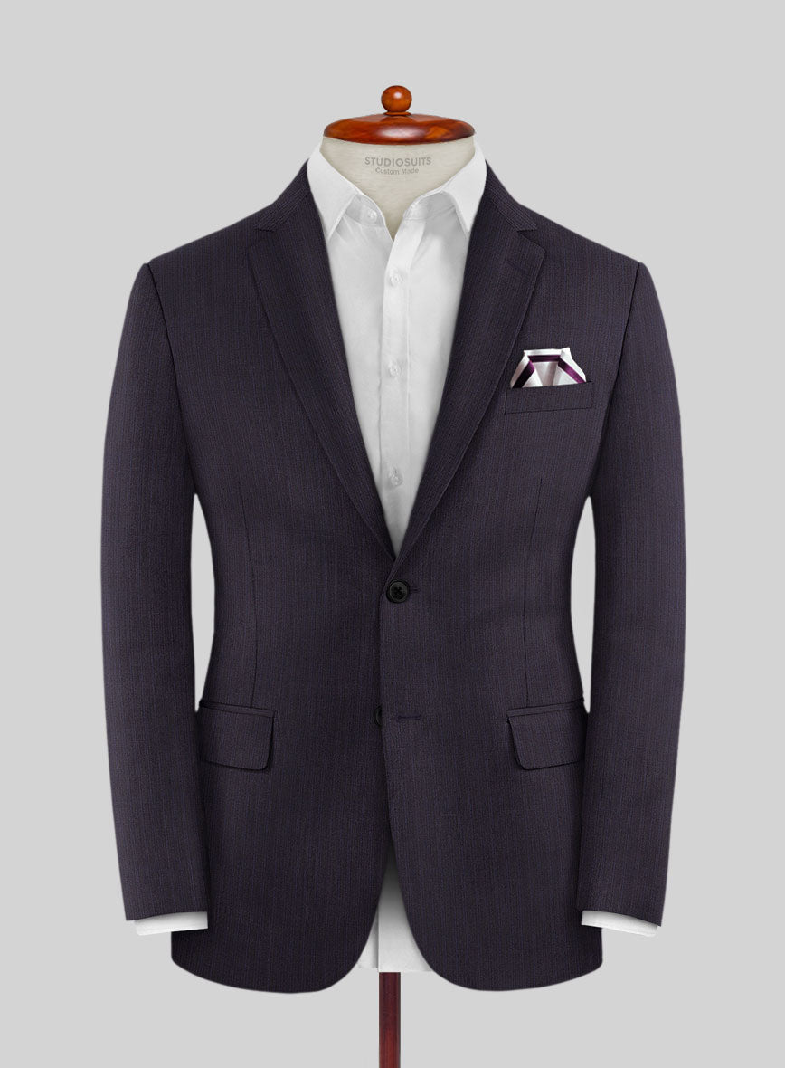 Lanificio Zegna Trofeo Allamo Purple Stripe Wool Jacket - StudioSuits