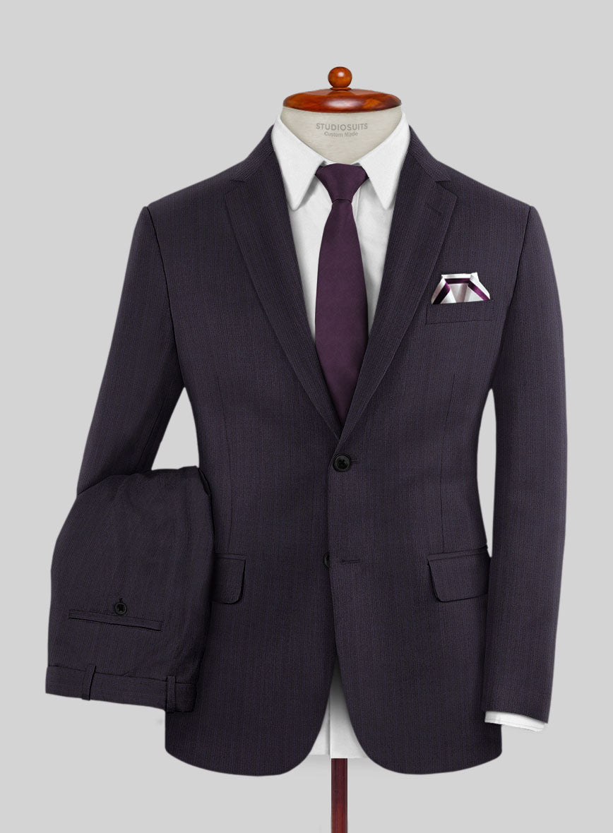 Lanificio Zegna Trofeo Allamo Purple Stripe Wool Suit - StudioSuits