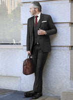 Lanificio Zegna Trofeo Bonsus Charcoal Checks Wool Suit - StudioSuits