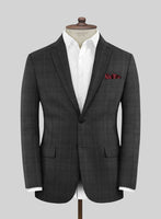 Lanificio Zegna Trofeo Bonsus Charcoal Checks Wool Suit - StudioSuits