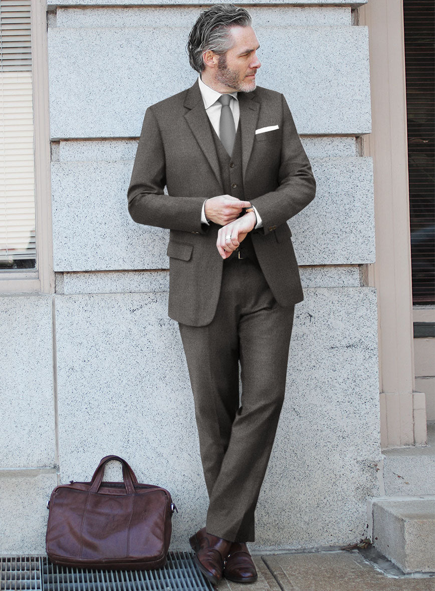 Lanificio Zegna Trofeo Couture Brown Wool Suit - StudioSuits