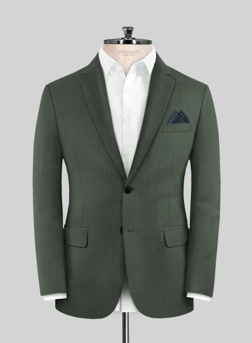 Lanificio Zegna Trofeo Dark Green Wool Jacket - StudioSuits