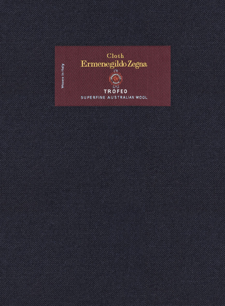 Lanificio Zegna Trofeo Ebony Blue Wool Suit - StudioSuits