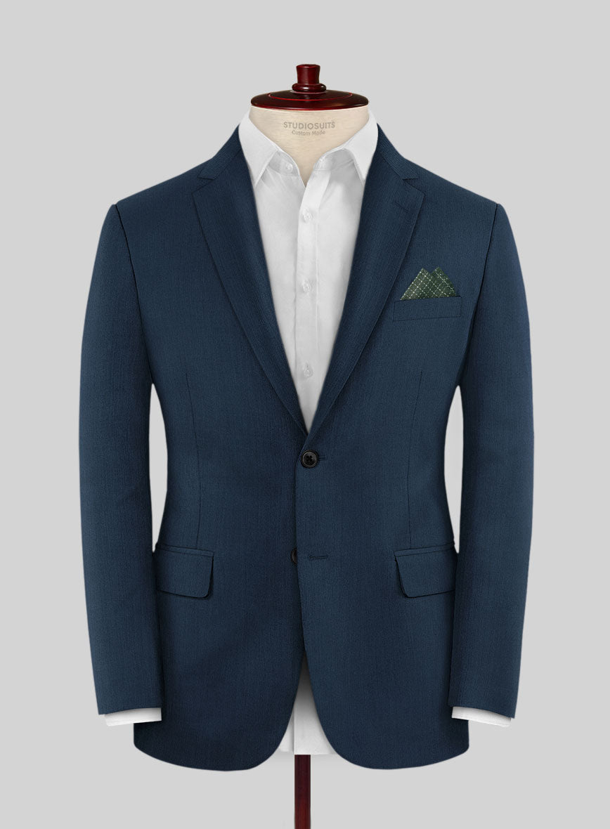 Lanificio Zegna Trofeo Flat Blue Wool Jacket - StudioSuits