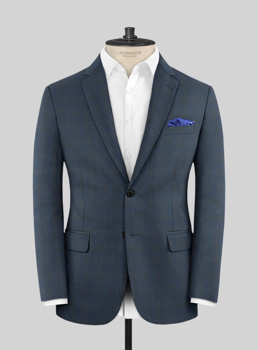 Lanificio Zegna Trofeo Malno Regal Blue Checks Wool Jacket - StudioSuits