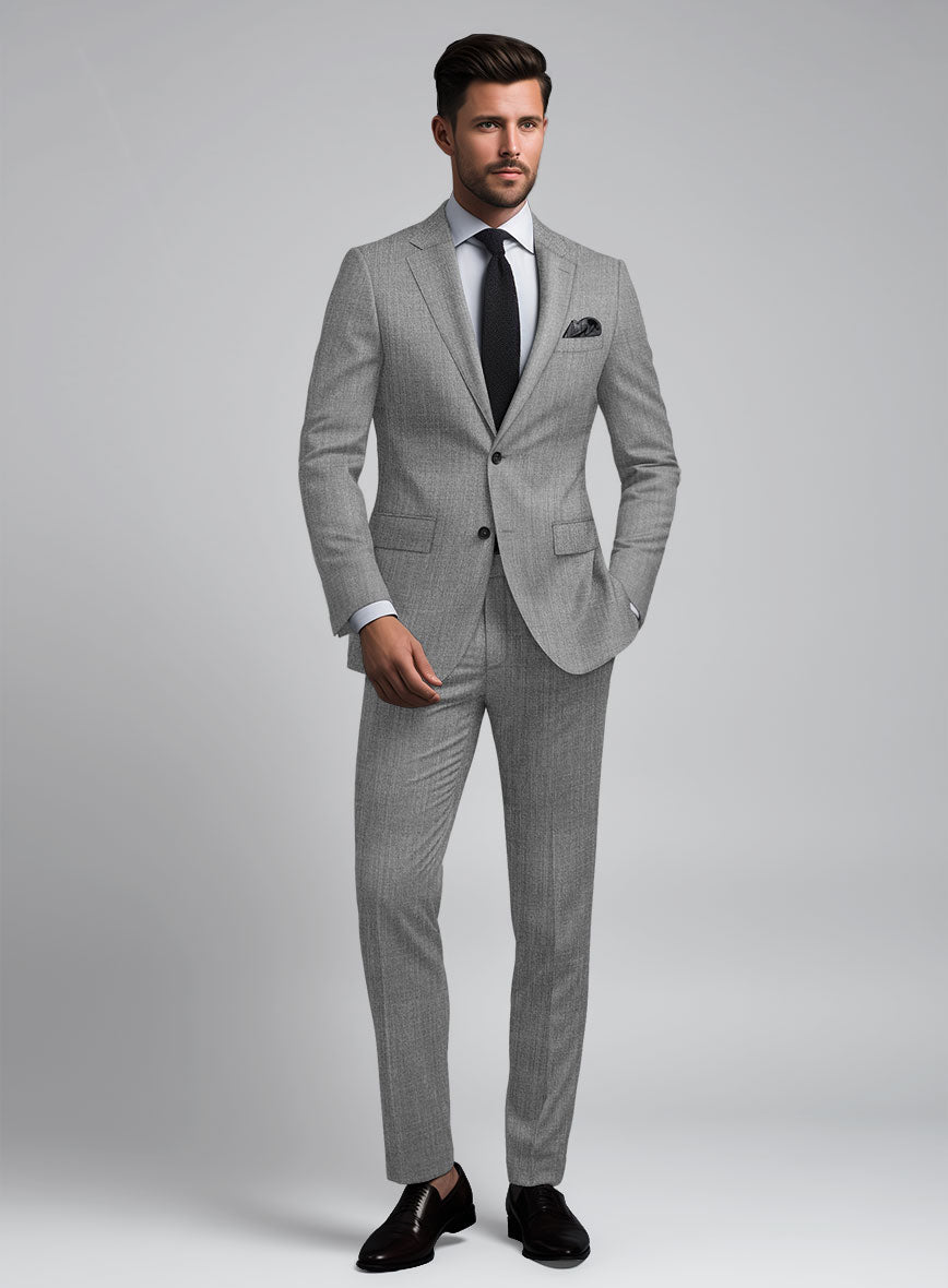 Lanificio Zegna Trofeo Mid Gray Wool Suit - StudioSuits