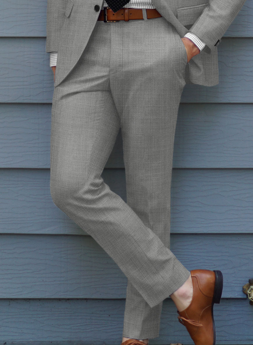 Lanificio Zegna Trofeo Sharkskin Light Gray Wool Suit – StudioSuits