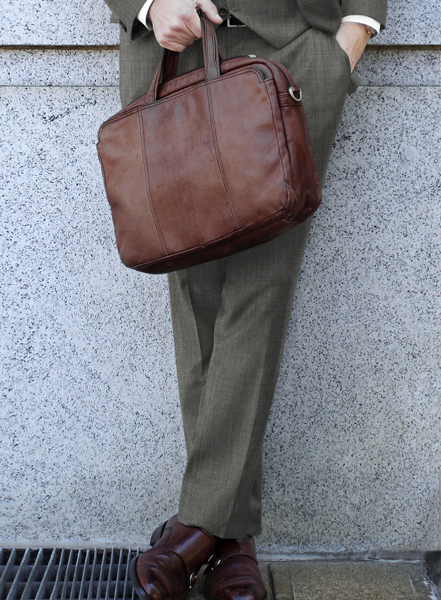 Lanificio Zegna Trofeo Sharkskin Mid Gray Wool Suit - StudioSuits