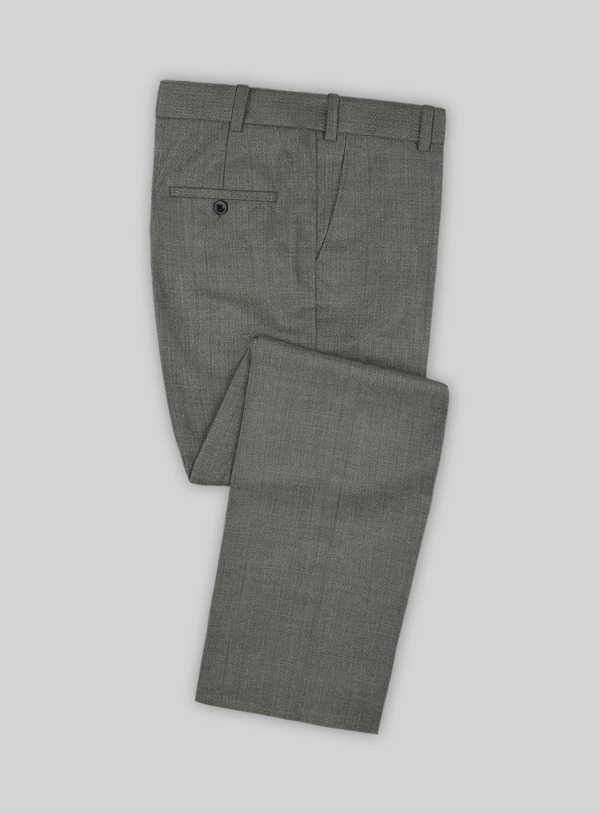 Lanificio Zegna Trofeo Sharkskin Mid Gray Wool Suit - StudioSuits
