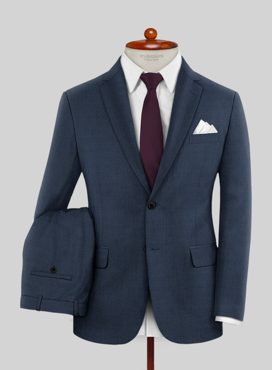 Lanificio Zegna Trofeo Sharkskin Royal Blue Wool Suit - StudioSuits