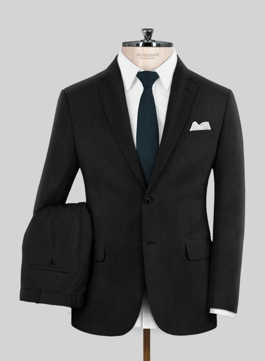 Lanificio Zegna Trofeo Smoky Black Wool Suit - StudioSuits