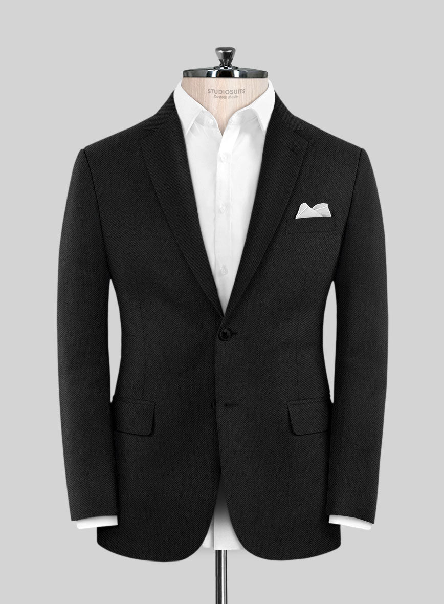 Lanificio Zegna Trofeo Smoky Black Wool Suit - StudioSuits