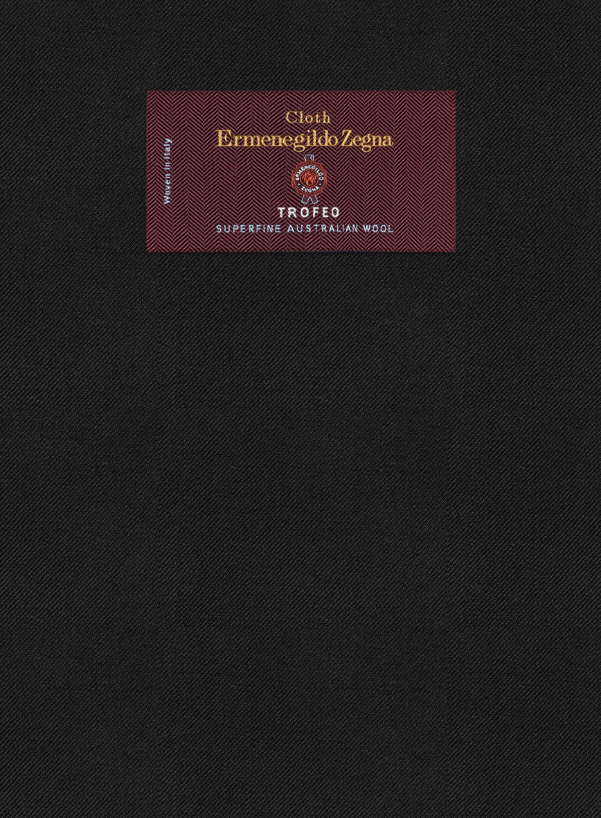 Lanificio Zegna Trofeo Smoky Black Wool Suit - StudioSuits