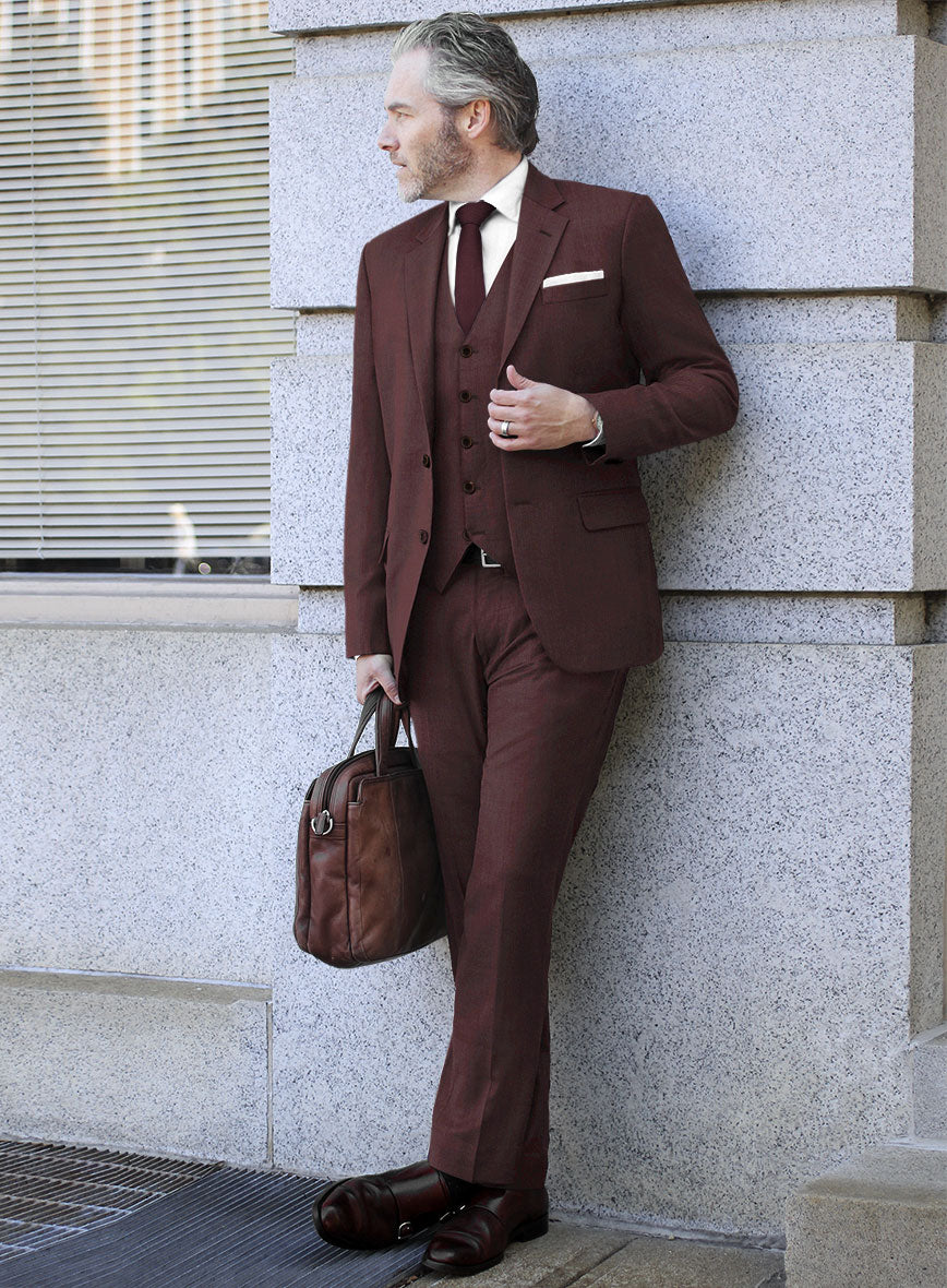 Lanificio Zegna Trofeo Wine Wool Suit - StudioSuits