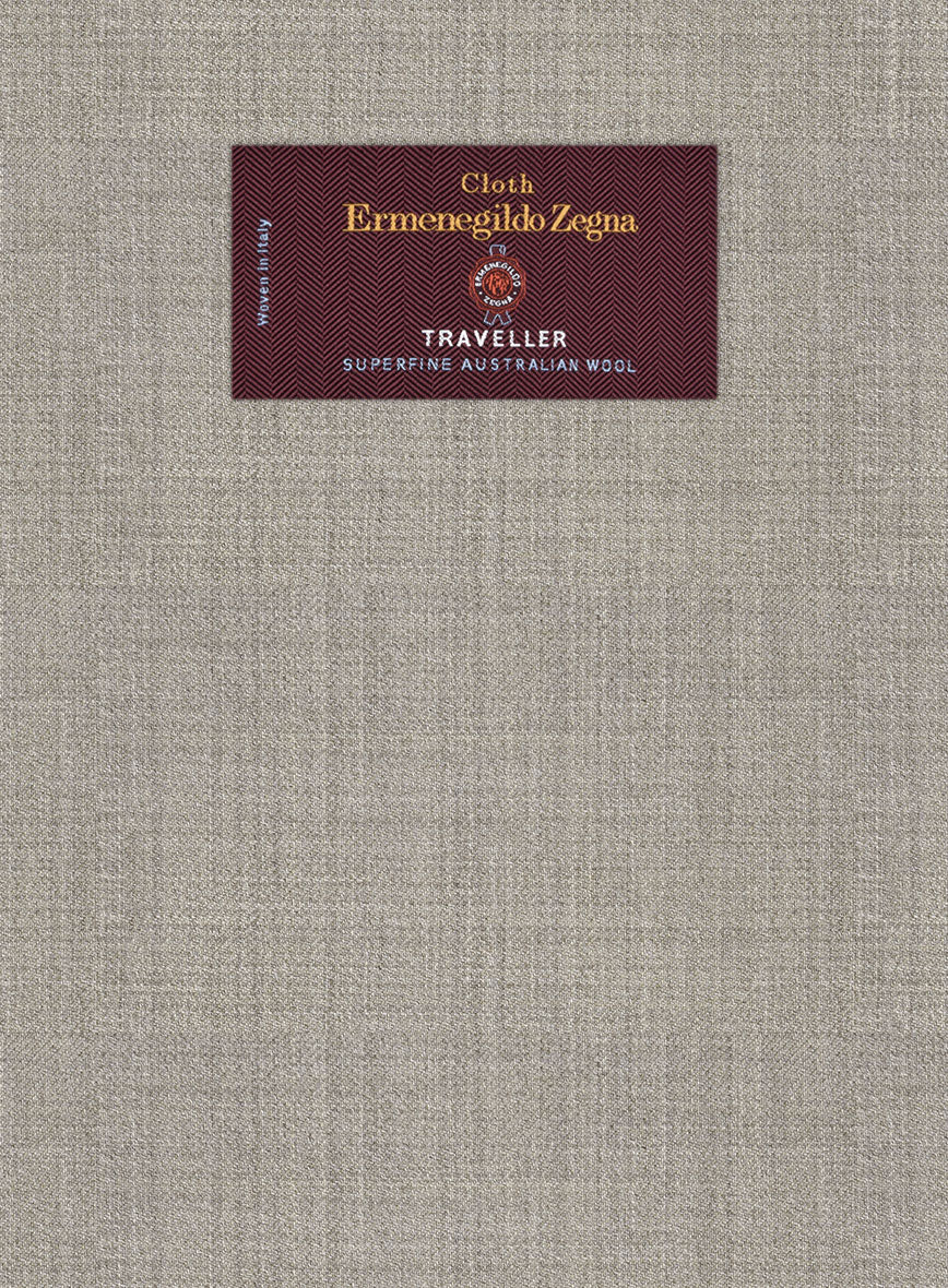 Lanificio Zegna Traveller Tobacco Brown Wool Suit - StudioSuits