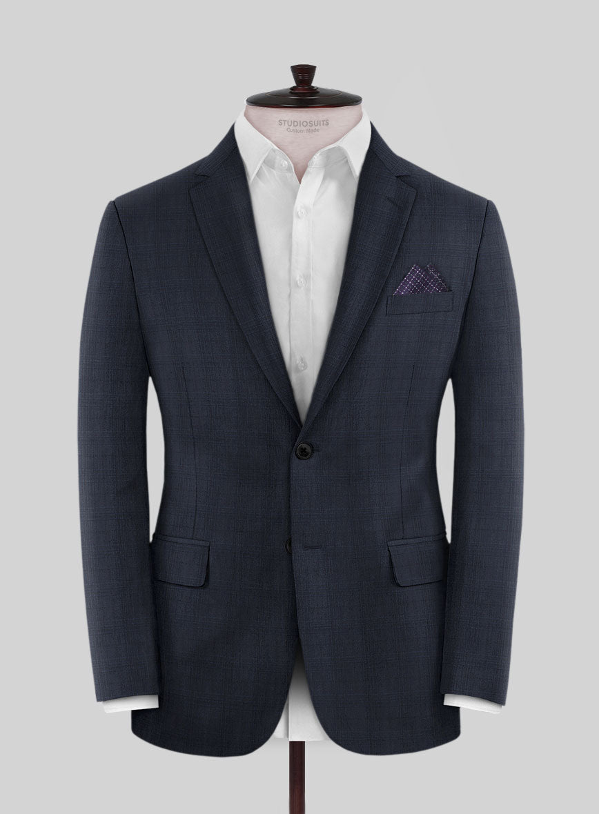 Lanificio Zegna Traveller Tirno Blue Checks Wool Jacket - StudioSuits