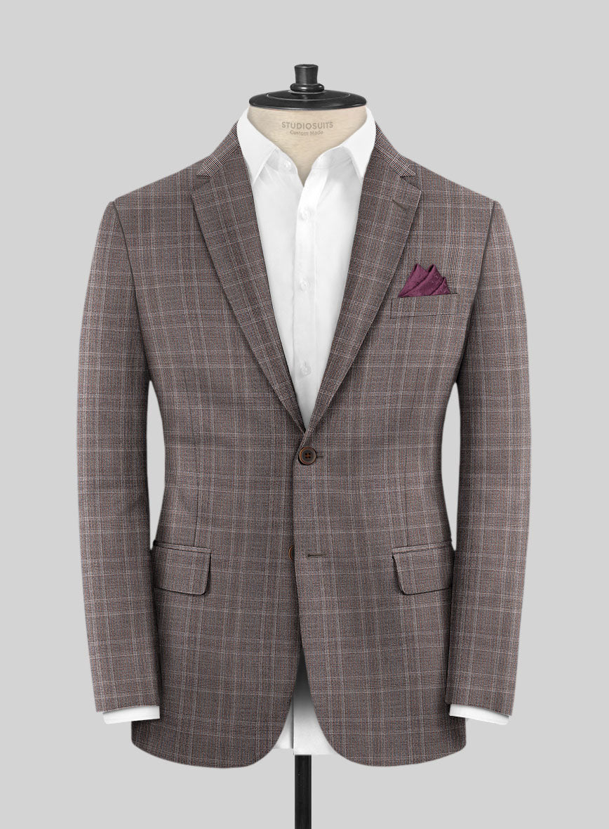 Lanificio Zegna Traveller Valen Brown Checks Wool Jacket - StudioSuits